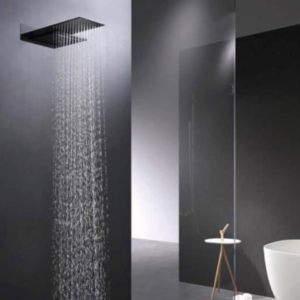 ROCIADOR PARA DUCHA CUADRADO 2 FUNCIONES NEGRO MATE