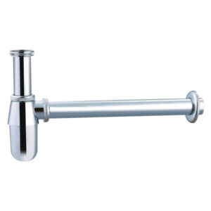 SIFÓN CROMADO VISTO OVALADO CON BOTE SIFÓNICO