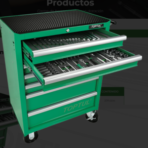 Toptul  CARRO DE HERRAMIENTAS DE 7 CAJONES CON 156 HERRAMIENTAS