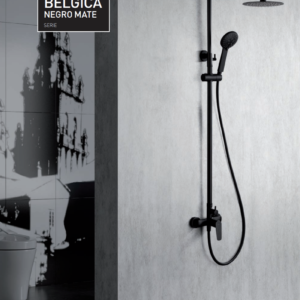 BARRA DE DUCHA MONOMANDO NEGRO MATE SERIE BELGICA