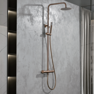 BARRA DE DUCHA MONOMANDO ORO ROSA CEPILLADO SERIE MONZA