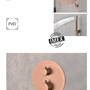 CONJUNTO DE DUCHA MONOMANDO EMPOTRADO ORO ROSA CEPILLADO SERIE MONZA