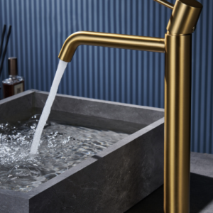 MONOMANDO LAVABO ALTO ORO CEPILLADO SERIE MONZA