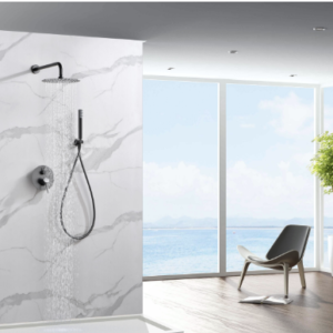 CONJUNTO DE DUCHA MONOMANDO EMPOTRADO BLACK GUN METAL SERIE MONZA