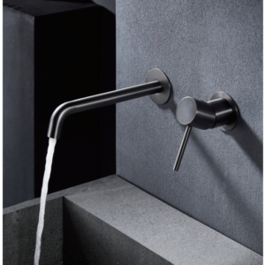 GRIFO DE LAVABO EMPOTRADO MONOMANDO BLACK GUN METAL SERIE MONZA