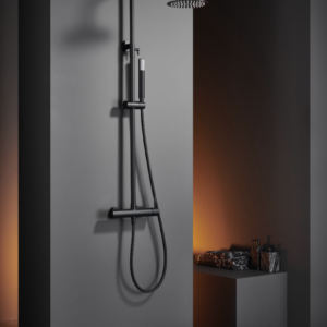 BARRA DE DUCHA MONOMANDO NEGRO MATE SERIE MONZA