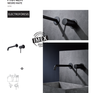 GRIFO DE LAVABO EMPOTRADO MONOMANDO NEGRO MATE SERIE MONZA
