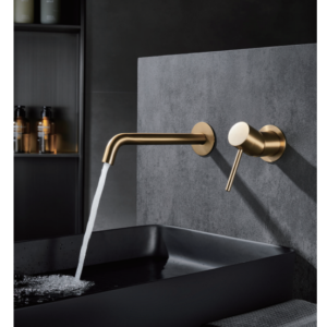 GRIFO DE LAVABO EMPOTRADO MONOMANDO ORO CEPILLADO SERIE MONZA