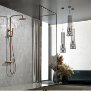 BARRA DE DUCHA MONOMANDO ORO ROSA CEPILLADO SERIE MONZA