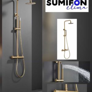 BARRA DE DUCHA MONOMANDO ORO CEPILLADO SERIE MONZA