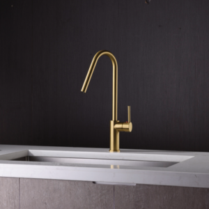 GRIFERÍA DE COCINA MONOMANDO ORO CEPILLADO IMEX SERIE KENIA GCE020/OC