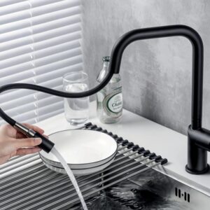 GRIFERÍA DE COCINA IMEX MOZA NEGRO MATE GCE039/NG | GRIFO MONOMANDO