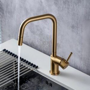 GRIFERÍA DE COCINA IMEX MOZA ORO CEPILLADO GCE039/OC | GRIFO MONOMANDO