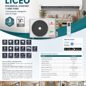 Aire acondicionado Johnson LICEO52K WiFi A++ con compresor y características técnicas en Sumifon Clima