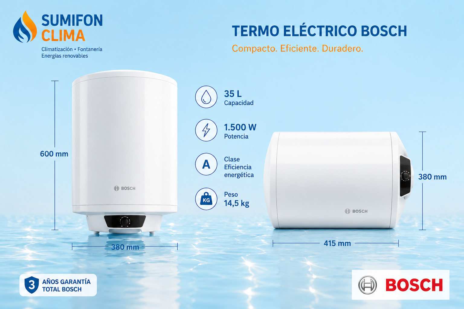 Bosch Tronic 2102 T 35 litros – Termo eléctrico vertical - Imagen 2